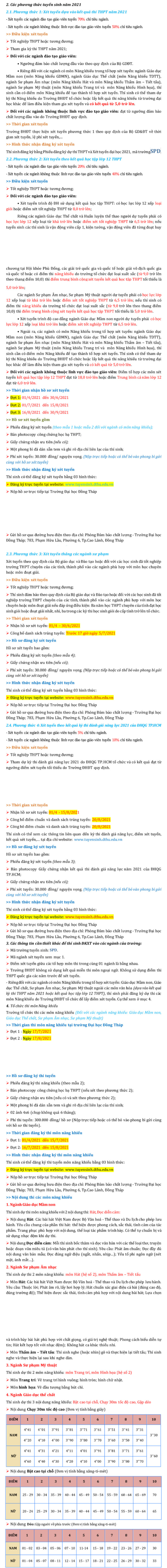 Phuong an tuyen sinh Dai hoc Dong Thap 2021