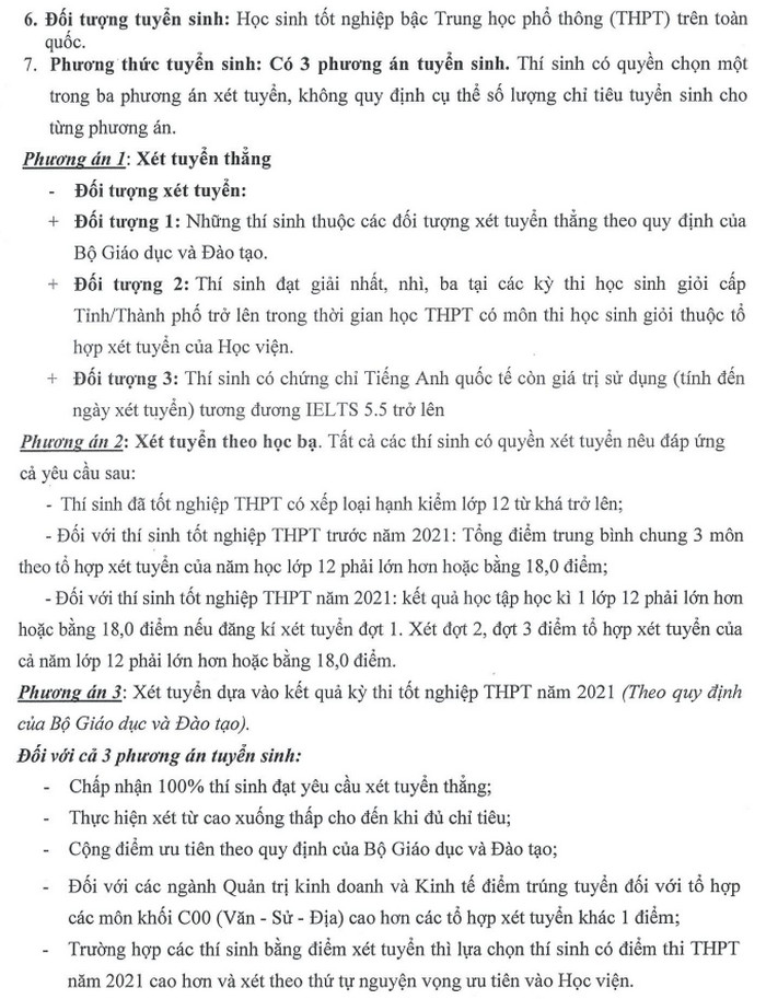 Thong tin tuyen sinh Hoc vien Phu nu Viet Nam 2021