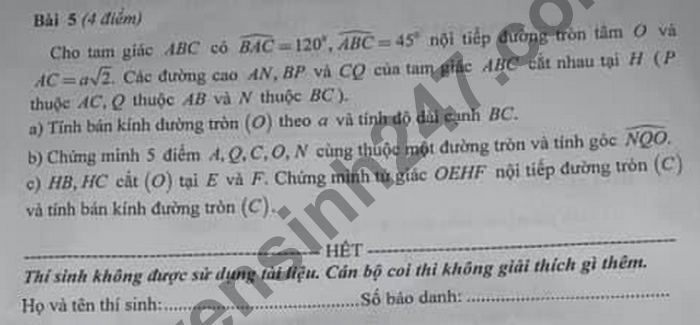 De thi chon hoc sinh gioi huyen mon Toan THCS 2021 tinh Tien Giang