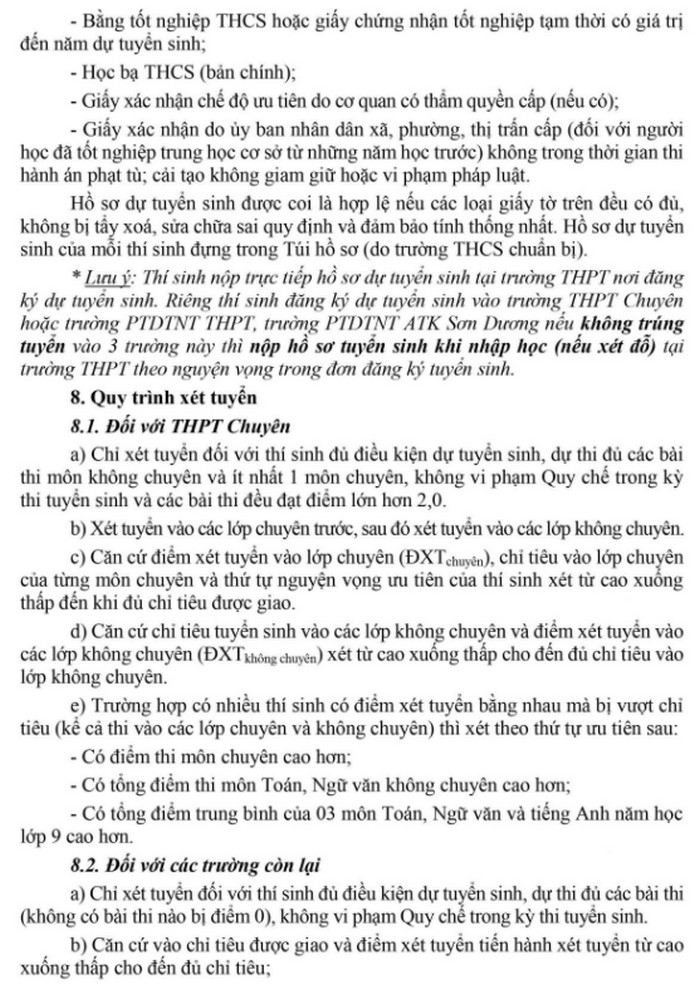 Thong tin tuyen sinh vao lop 10 Tuyen Quang 2021