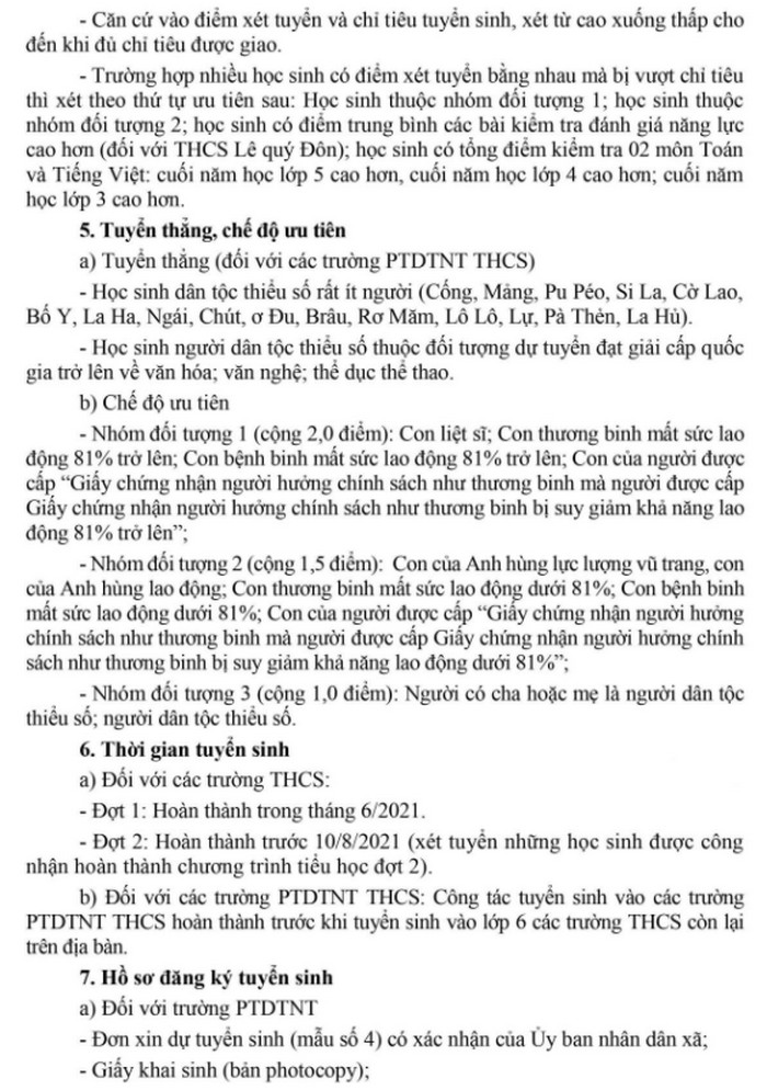 Thong tin tuyen sinh vao lop 6 tinh Tuyen Quang 2021