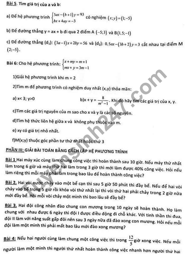 De cuong on tap giua ki 2 lop 9 mon Toan - THCS Dich Vong 2021