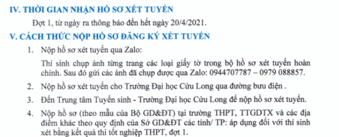 Thong tin tuyen sinh Dai hoc Cuu Long nam 2021