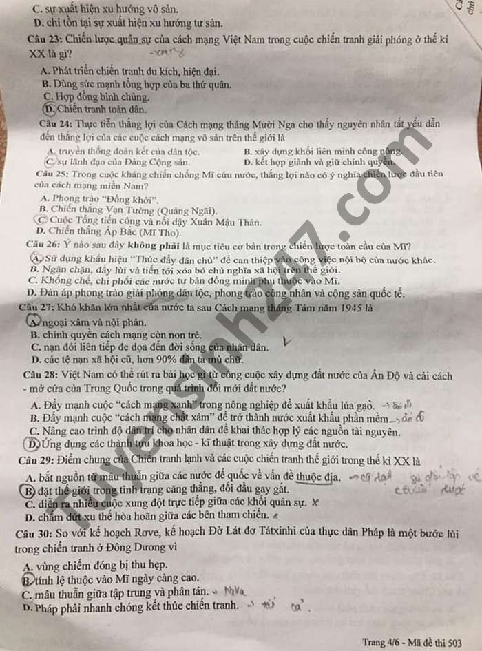 De thi chon hoc sinh gioi cap tinh 2021 mon Su lop 12 tinh Bac Giang