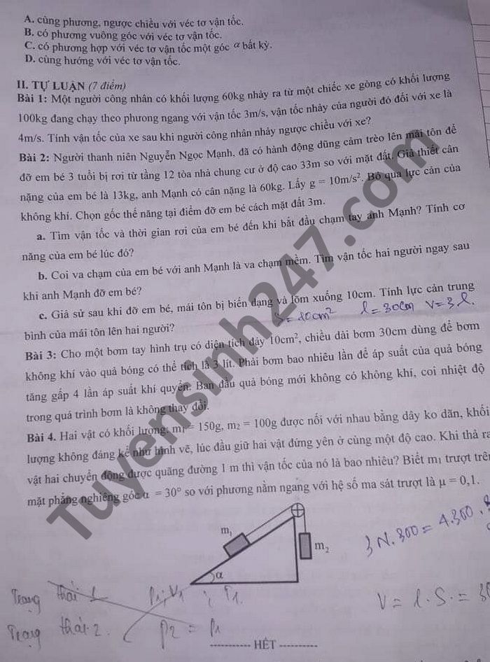 De kiem tra 8 tuan ki 2 THPT Hoang Van Thu 2021 mon Ly lop 10