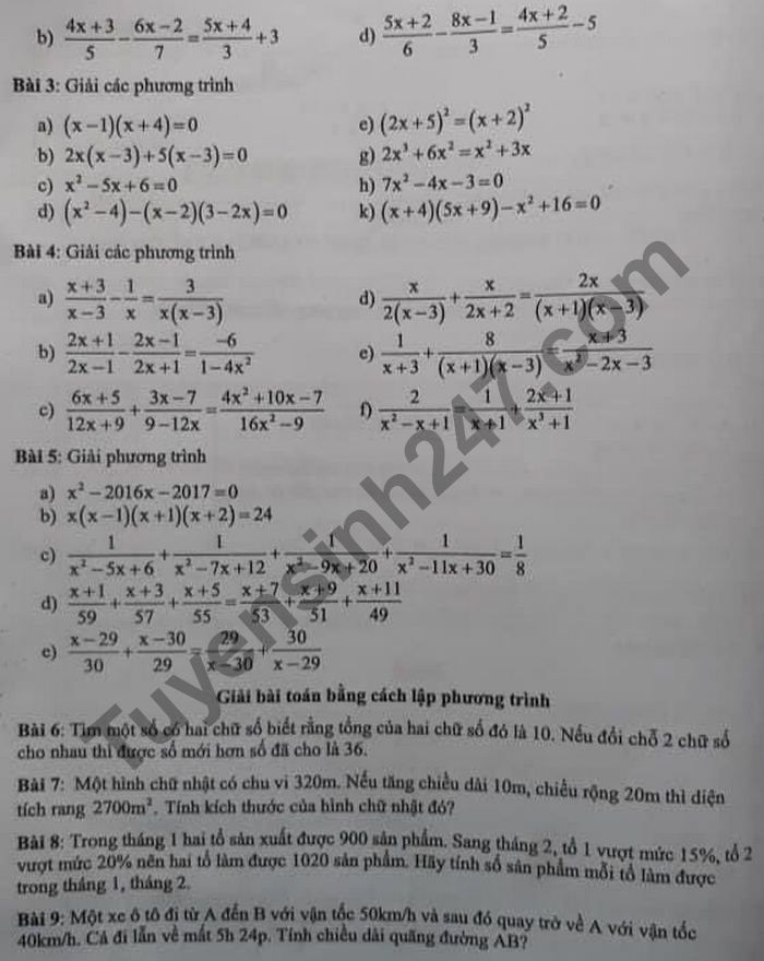 De cuong giua ki 2 mon Toan lop 8 THCS Phan Dinh Giot 2021