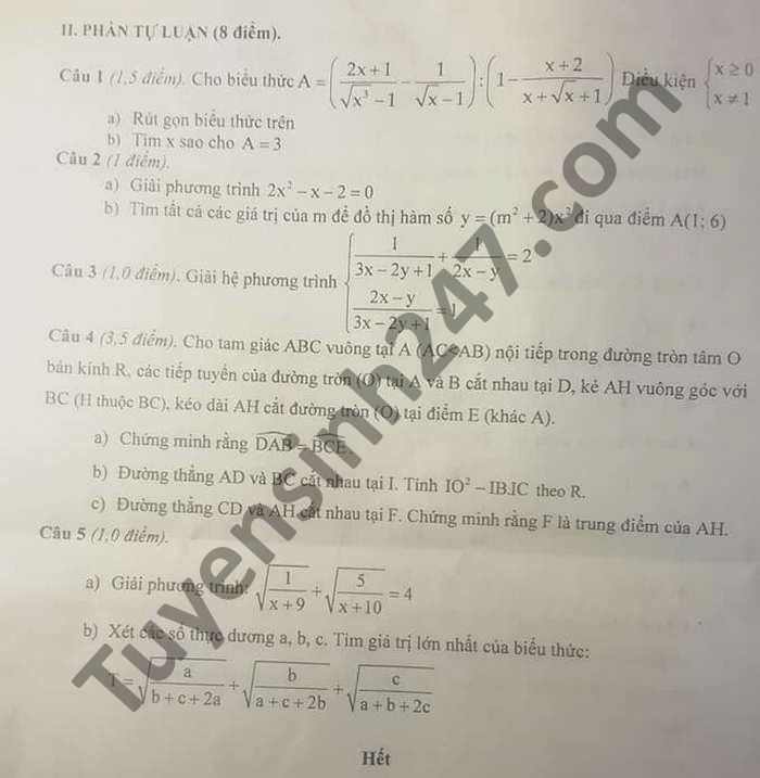 De thi giua ki 2 mon Toan lop 9 huyen Hai Hau nam 2021