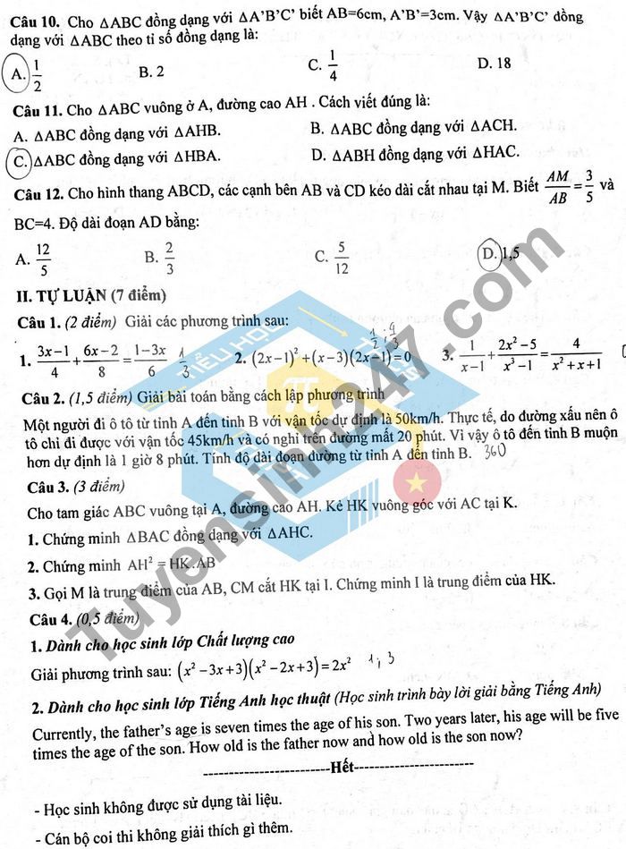 De thi giua ki 2 lop 8 mon Toan THCS&THPT Nguyen Tat Thanh 2021