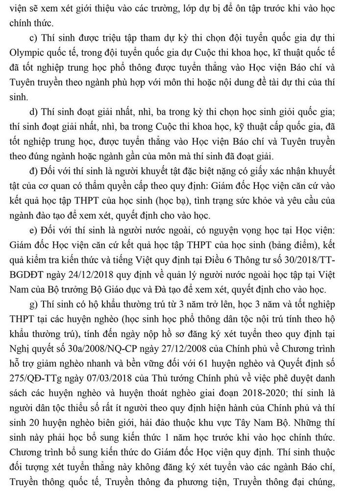 Hoc vien Bao chi va Tuyen truyen cong bo phuong an tuyen sinh 2021