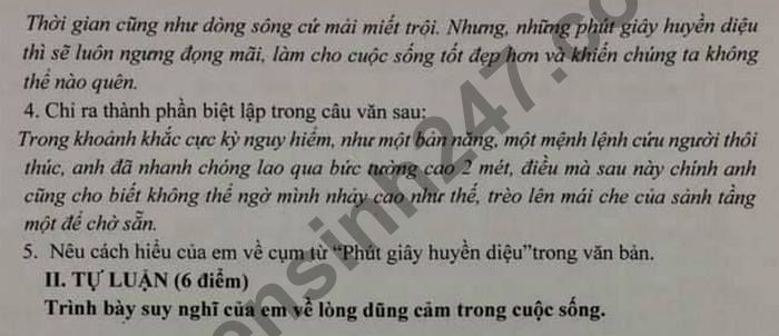De on thi giua ki 2 nam 2021 THCS Le Quy Don lop 9 mon Van