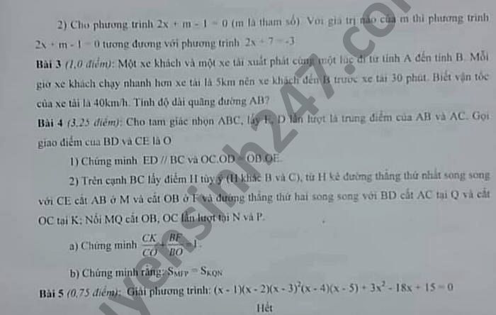 De thi giua ki 2 huyen Hai Hau mon Toan lop 8 nam 2021