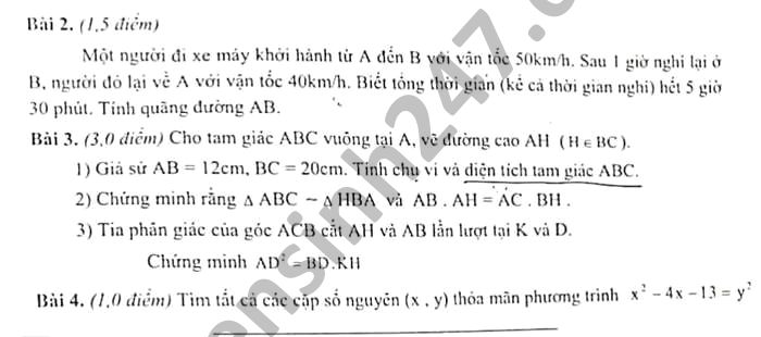 De thi giua hoc ki 2 huyen Y Yen mon Toan lop 8 nam 2021