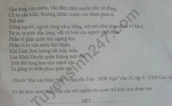 De thi giua ki 2 lop 10 mon Van 2021 - THPT Ky Anh