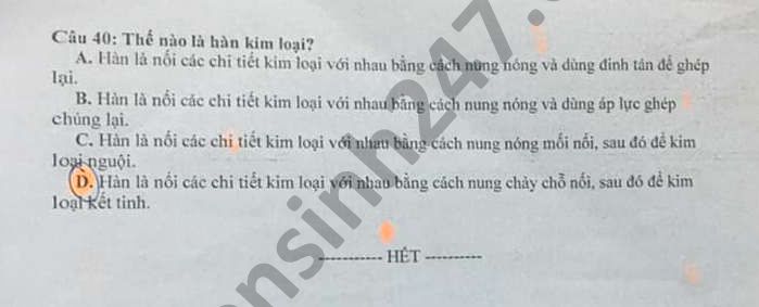 De thi giua ki 2 Cong Nghe lop 11 THPT Nguyen Binh Khiem 2021