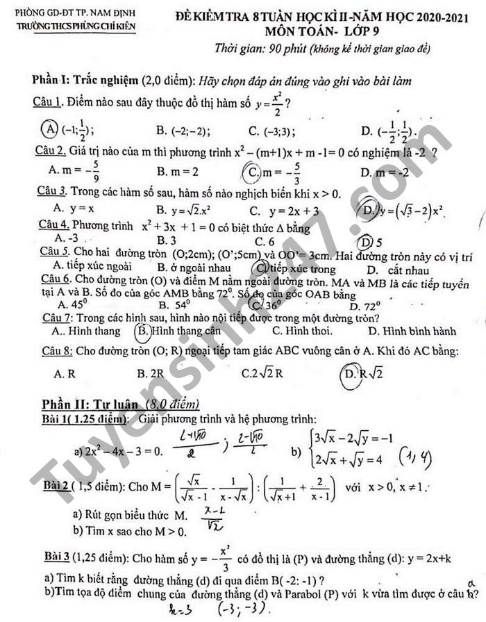 De thi giua ki 2 THCS Phung Chi Kien nam 2021 Toan lop 9