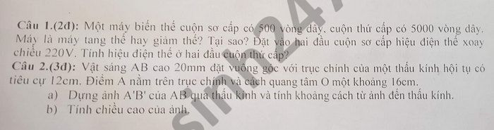 De kiem tra giua ki 2 mon Ly lop 9 THCS Hoa Binh nam 2021