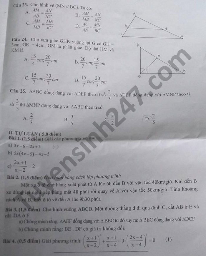 De thi giua hoc ki 2 mon Toan lop 8 huyen Tan Yen nam 2021