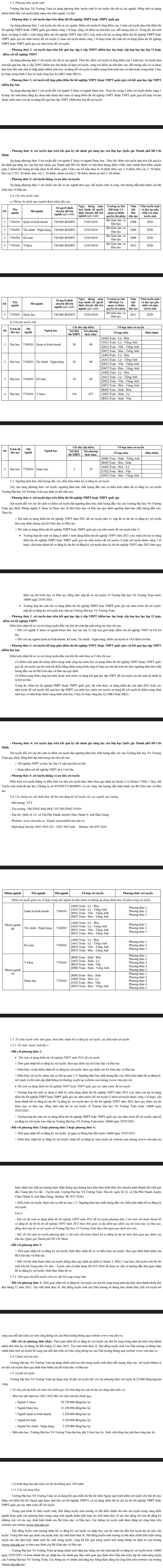 Dai hoc Vo Truong Toan cong bo phuong an tuyen sinh 2021