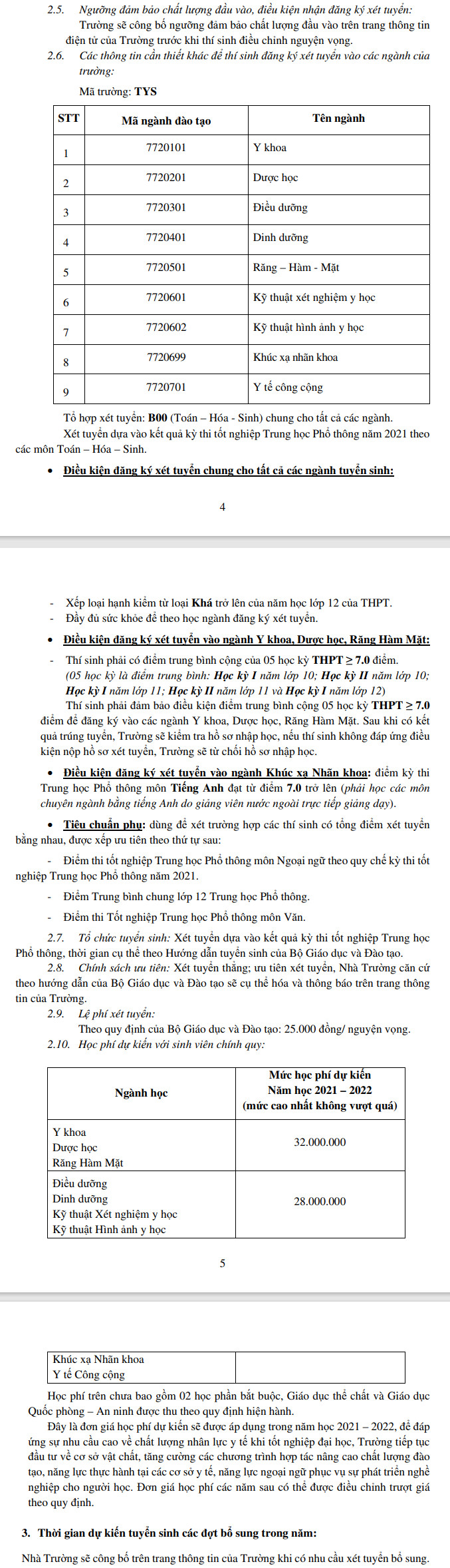 DH Y khoa Pham Ngoc Thach cong bo phuong an tuyen sinh 2021