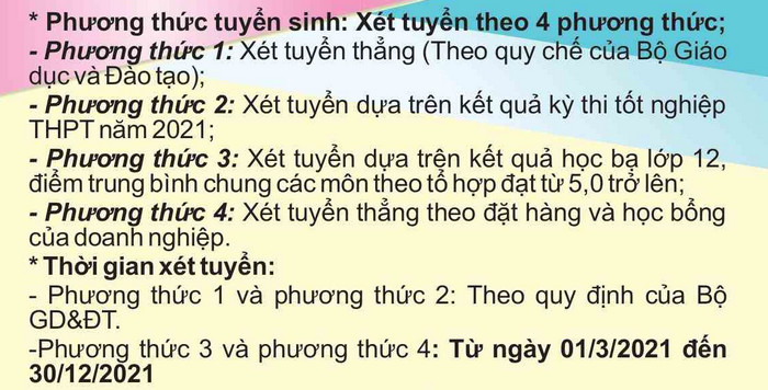 Phuong thuc tuyen sinh Dai hoc Thai Binh 2021