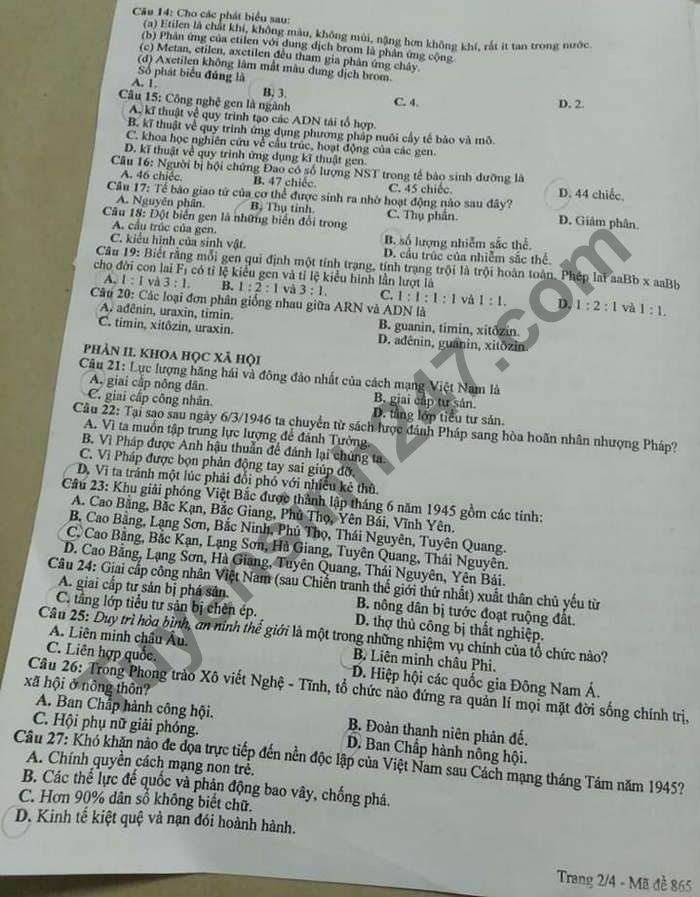 De thi KSCL lop 9 nam 2021 mon Tong hop - So GD Hung Yen