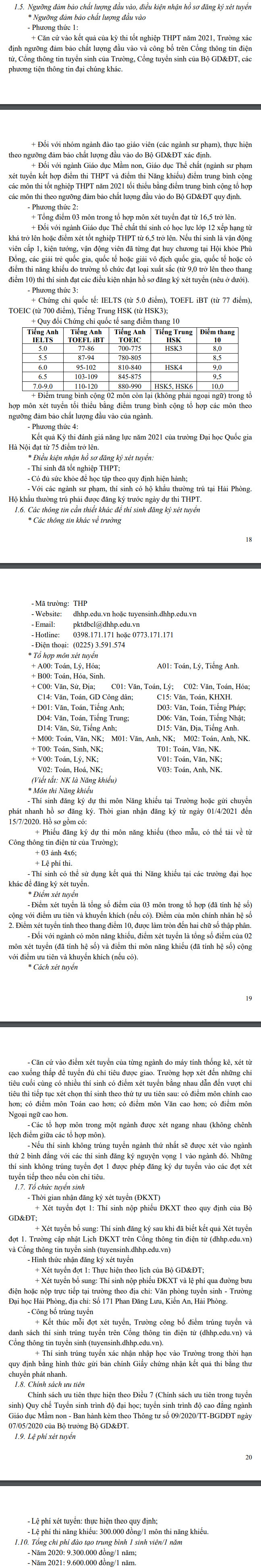 Dai hoc Hai Phong cong bo de an tuyen sinh 2021