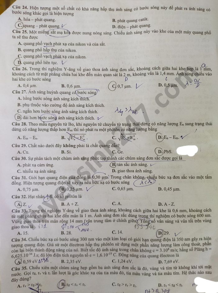 De thi hoc ki 2 mon Ly lop 12 tinh Hau Giang nam 2021