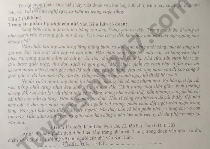 De thi hoc ki 2 mon Van lop 12 PTDTNT tinh Khanh Hoa 2021