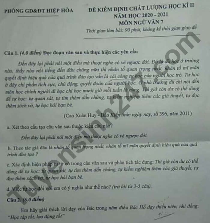 De thi hoc ki 2 nam 2021 mon Van 7 - Phong GD Hiep Hoa