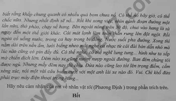 De thi hoc ki 2 - Phong GD Quan 12 mon Van lop 9 nam 2021