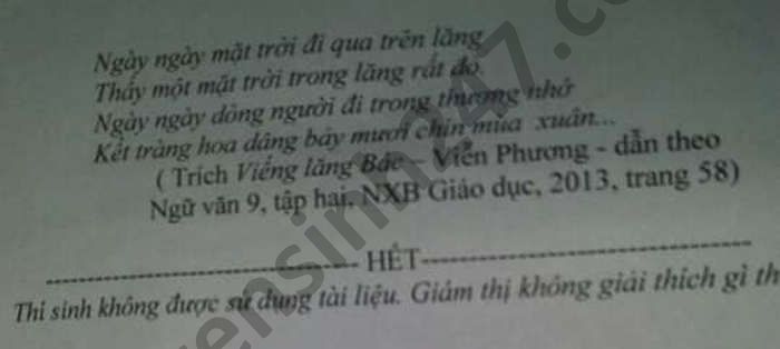 De thi hoc ki 2 mon Van lop 9 THCS Vo Van Danh nam 2021
