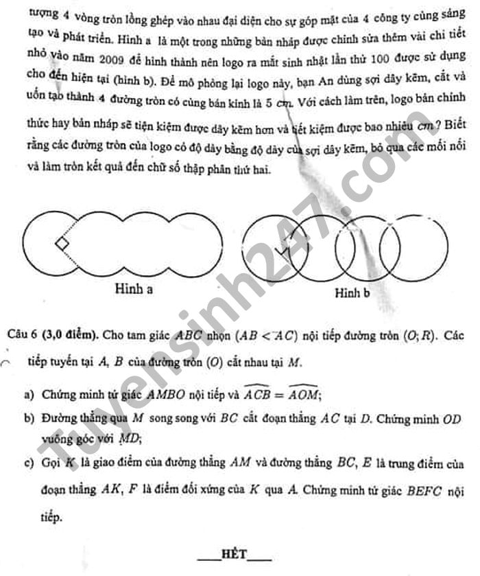 De thi hoc ki 2 mon Toan lop 9 - Trung hoc Thuc Hanh Sai Gon 2021