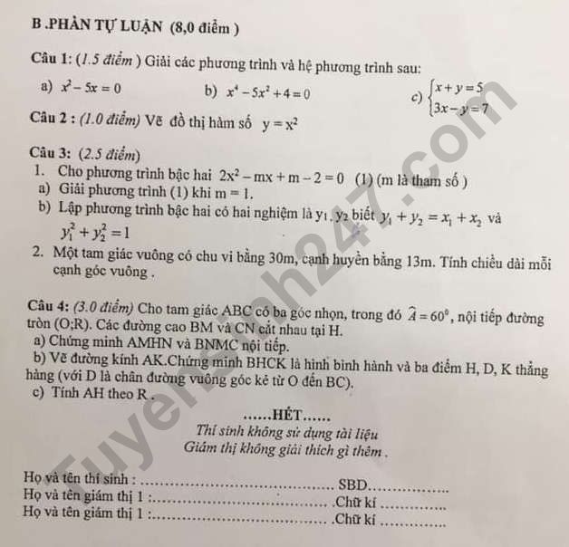 De thi ki 2 mon Toan lop 9 nam 2021 - So GD Binh Phuoc