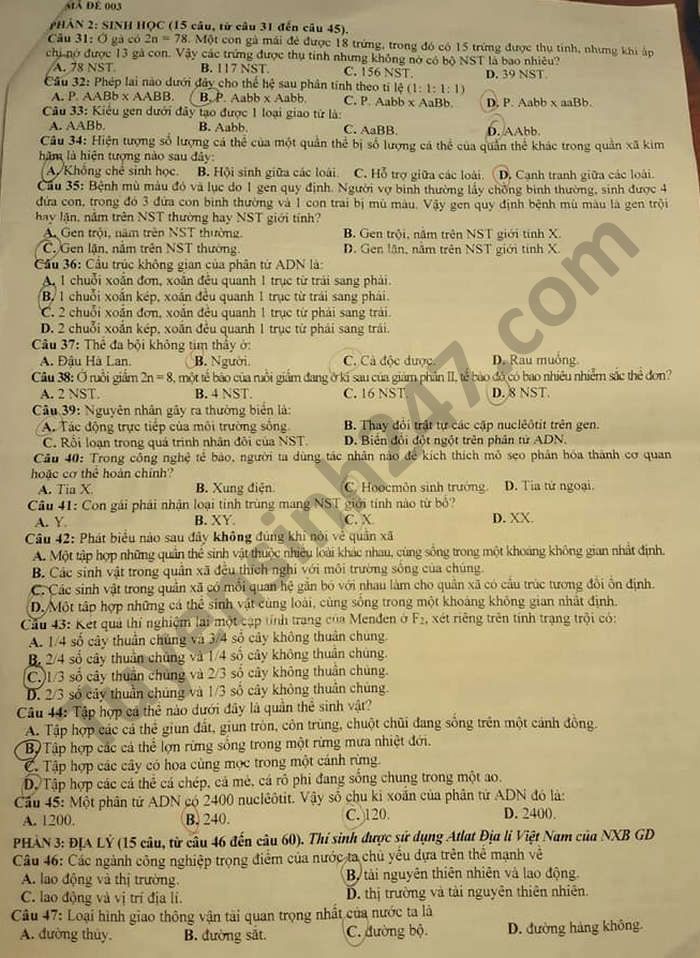 De thi thu vao lop 10 2021 - Phong GD Vinh Tuong bai To hop