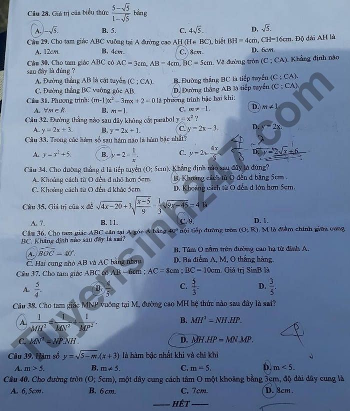 De thi hoc ki 2 lop 9 mon Toan 2021 - So GD Bac Ninh