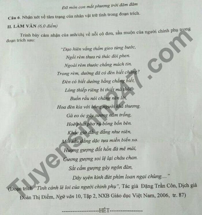 De thi ki 2 nam 2021 mon Van lop 10 - THPT So 2 Phu My