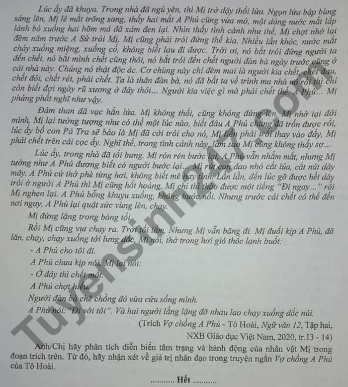 De thi ki 2 nam 2021 tinh Lam Dong lop 12 mon Van