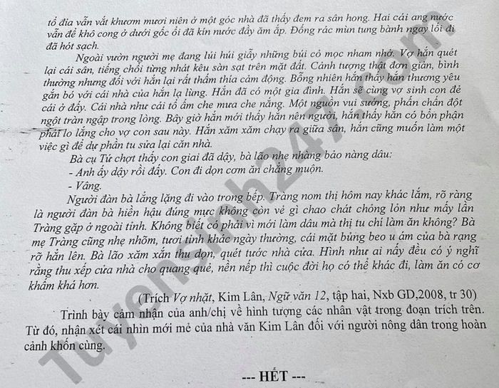 De thi hoc ki 2 mon Van lop 12 nam 2021 THPT Phu Xuan