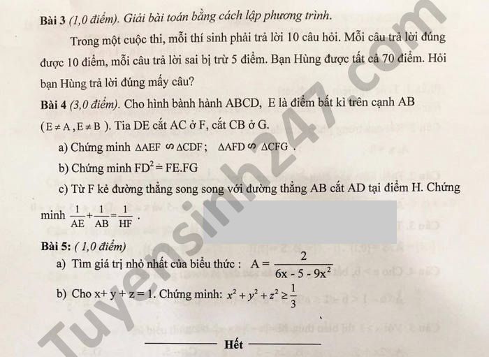 De thi hoc ki 2 nam 2021 mon Toan lop 8 THCS Ly Tu Trong
