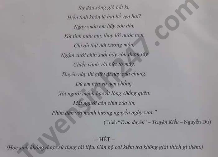 De thi hoc ki 2 mon Van lop 10 nam 2021 THPT Duong Minh Chau