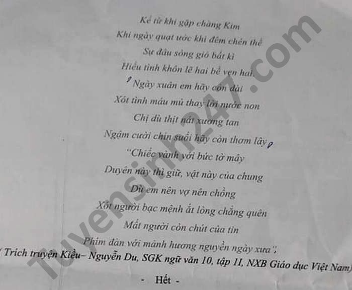 De thi hoc ki 2 nam 2021 mon Van lop 10 THPT Nguyen Chi Thanh