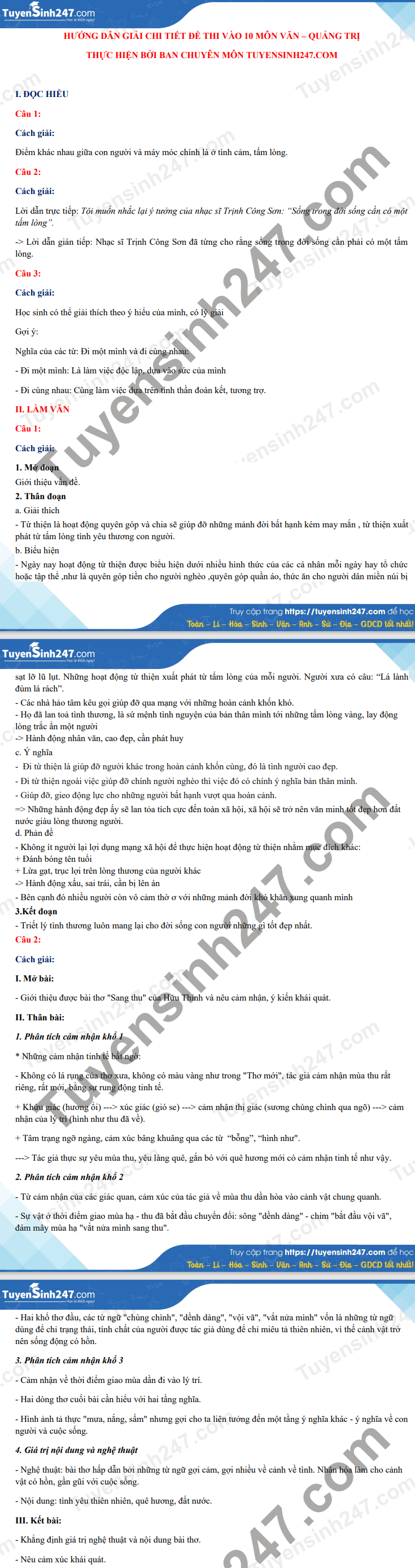 Dap an de thi vao lop 10 THPT chuyen mon Van - Quang Tri 2021