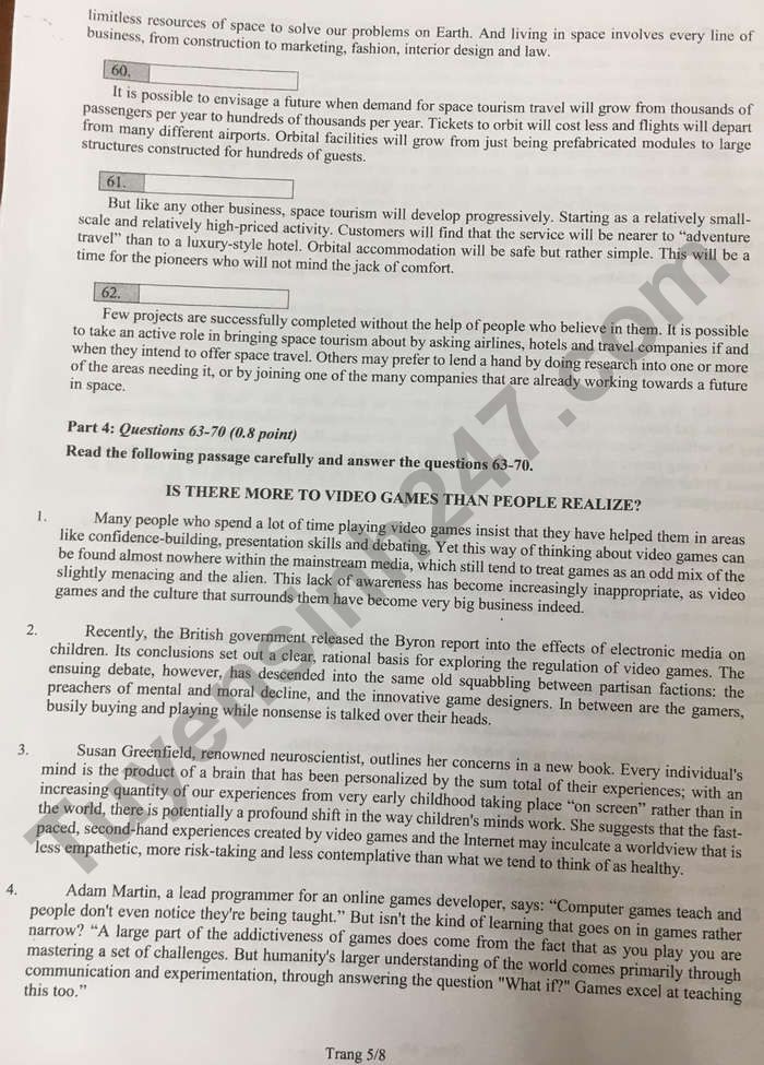 De thi vao lop 10 tinh Dong Nai mon Anh Chuyen nam 2021