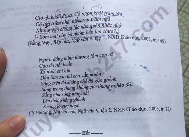 Dap an de thi mon Van vao lop 10 - Thua Thien Hue 2021