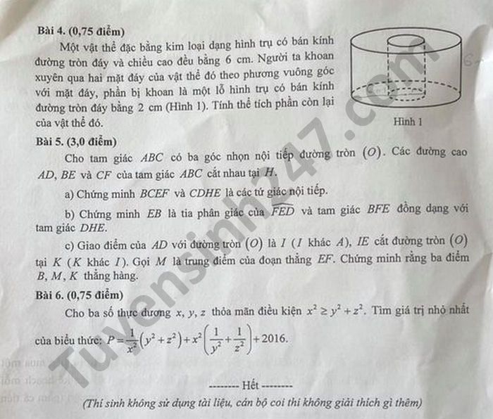 Dap an de thi vao lop 10 nam 2021 mon Toan - TP Hai Phong