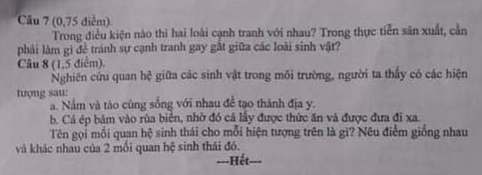 De thi vao lop 10 tinh Ninh Binh - nam 2021 mon Sinh chuyen