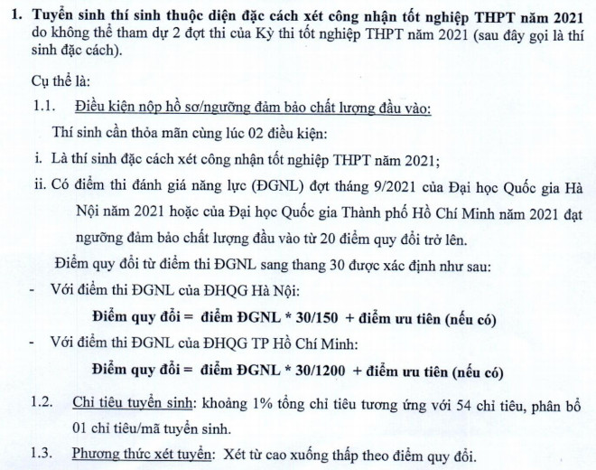 Dai hoc Kinh te Quoc dan tuyen 54 thi sinh dac cach tot nghiep 2021