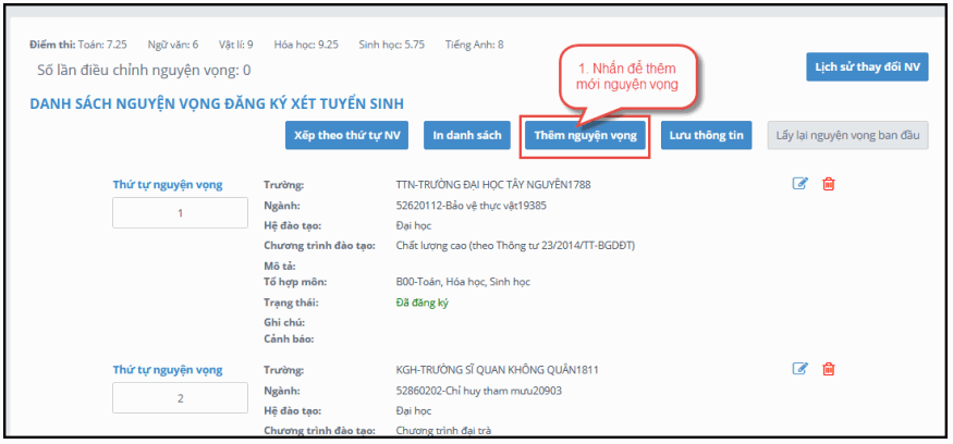 Huong dan dieu chinh nguyen vong truc tuyen 2021 - Chi tiet