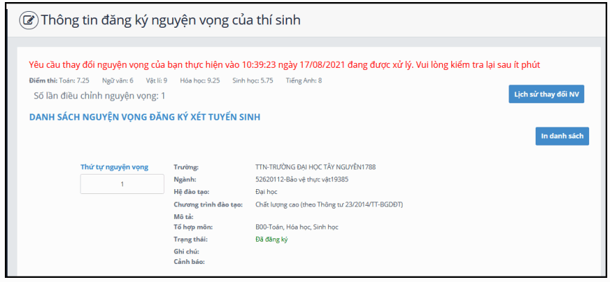 Huong dan dieu chinh nguyen vong truc tuyen 2021 - Chi tiet
