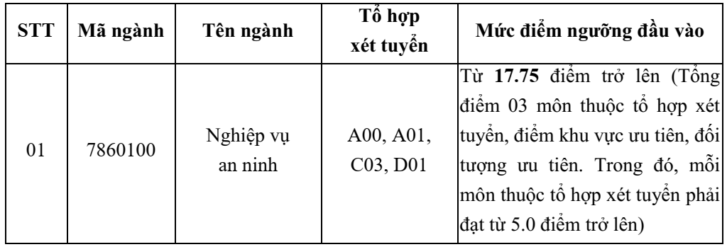 Diem san Dai hoc An Ninh Nhan Dan nam 2021